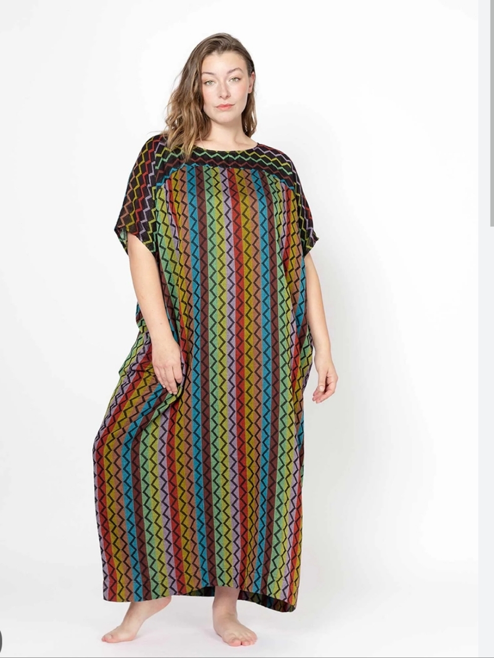 Ace & Jig Teal, Olive & Burgundy Zigzag Maxi Dress